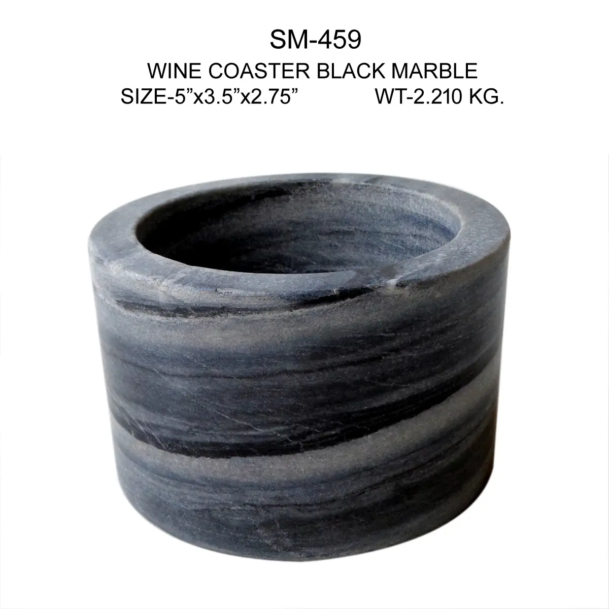 WINE COASTER BLACK MARBLE